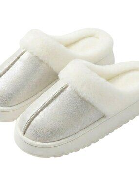 Unisex  Faux Fur Lined Slip-On SlippersCozy Warm Winter House Shoes